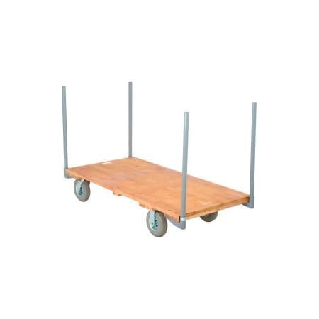 Global Equipment Stake Handle Hardwood Deck Truck 54x27 1200 Lb. Capacity 8" Pneu. Casters 952525